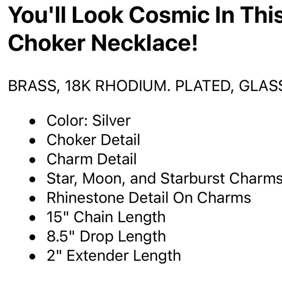 Choker necklace stars and moon - Picture 3 of 3